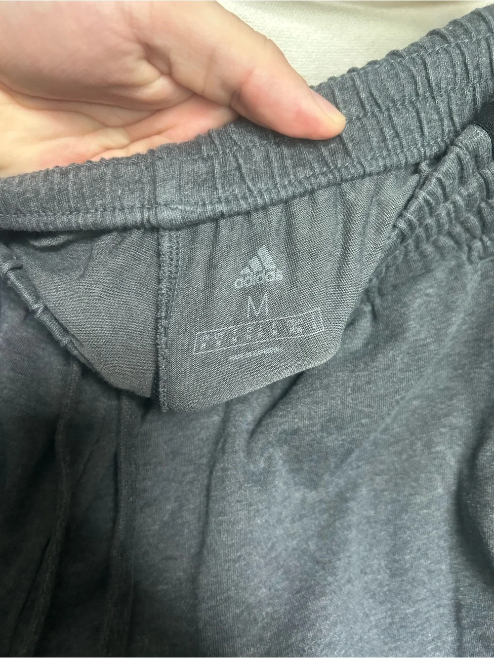 adidas Men’s Charcoal Gray Athletic Shorts with Black Stripes